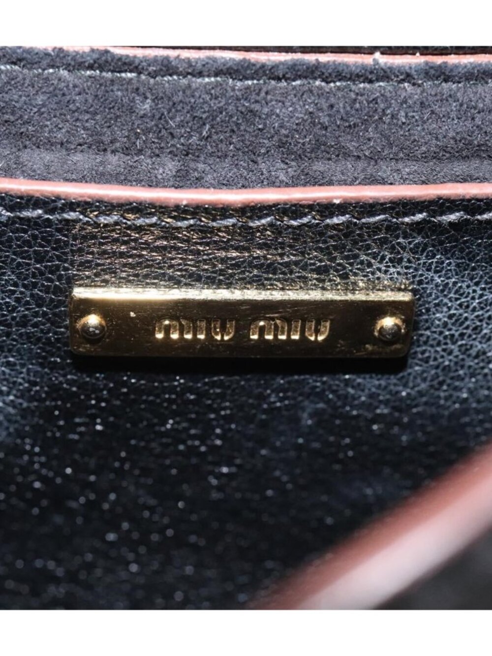 Miu Miu Shoulder Bag Leather Black Gold - Picture 14 of 16